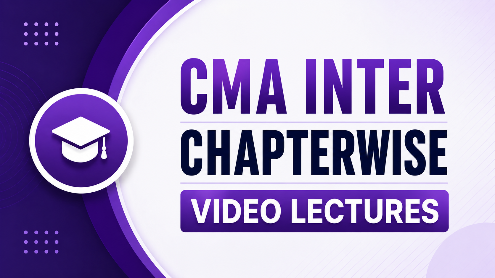 CMA Inter Chapterwise Full Course Lectures 