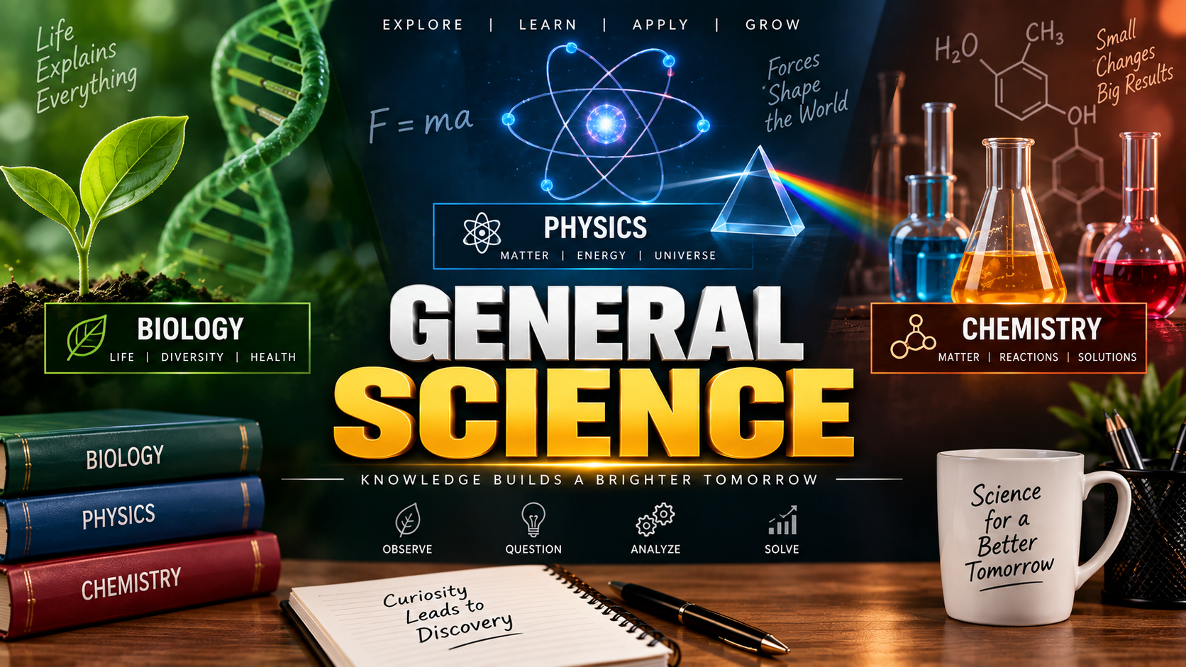 General Science (Biology + Physics + Chemistry)