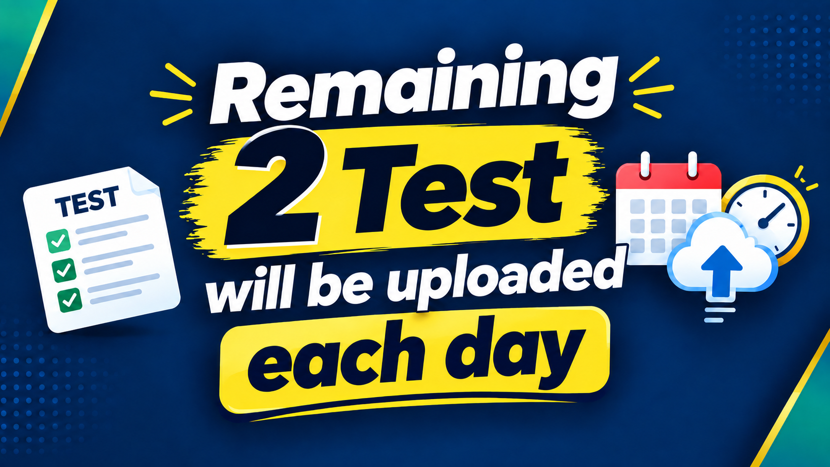 Tests will start uploading by tomorrow