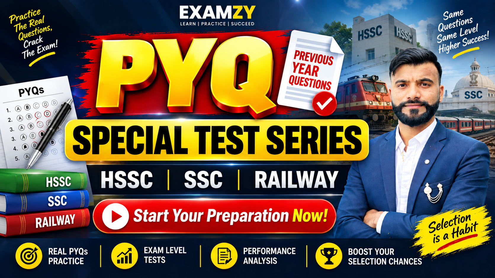 PYQ Special Test Series [HSSC, SSC, Railway]