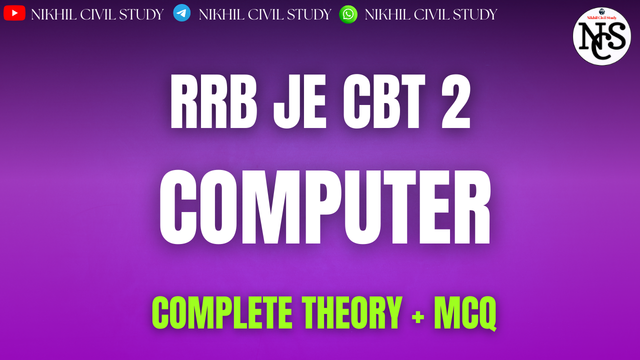 COMPUTER NOTES RRB JE CBT 2 NCS
