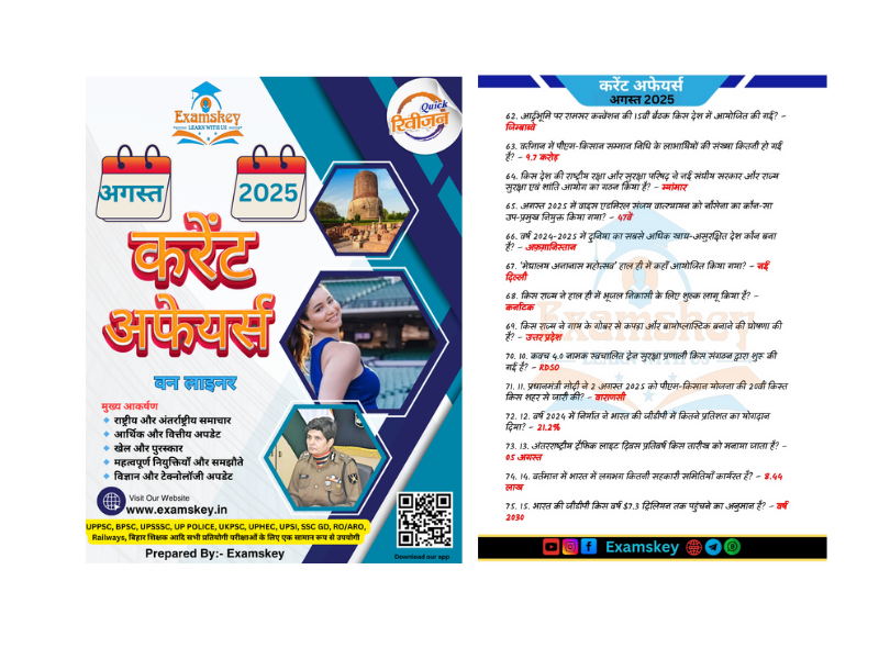 August 2025 Online Current Affairs