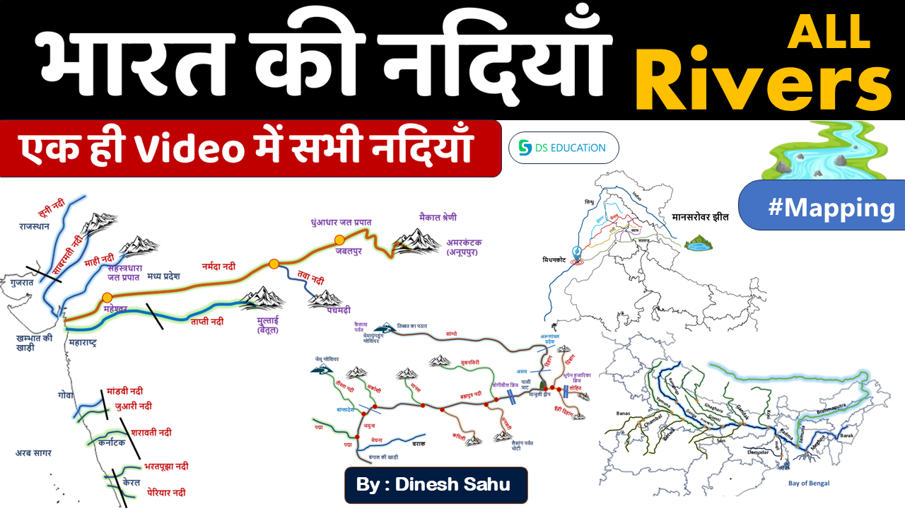भारत की सभी प्रमुख नदियाँ | All Important Rivers of India