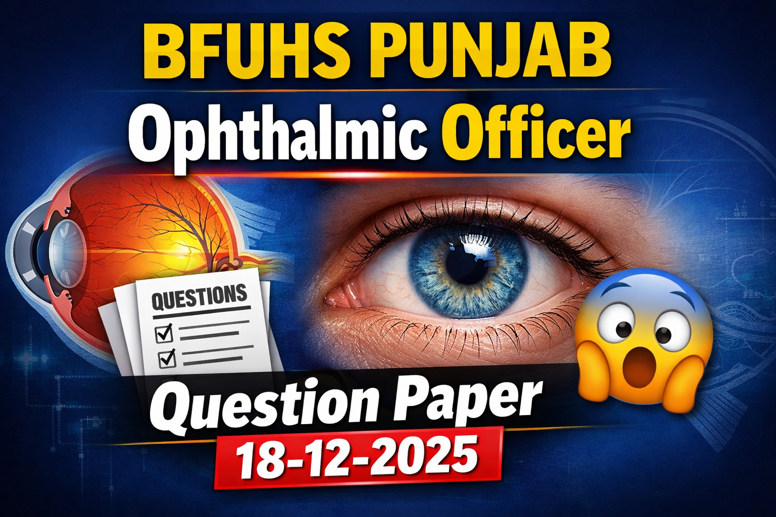 BFUHS PANJAB Ophthalmic officers 18-12-2025 Question paper