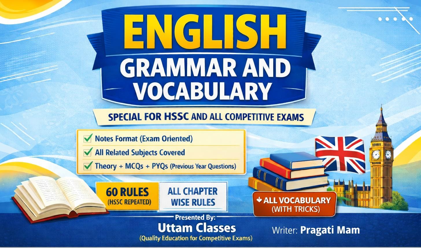 ENGLISH GRAMMAR & VOCABULARY EBOOK Complete Rules, Tricks & Practice for Competitive Exams