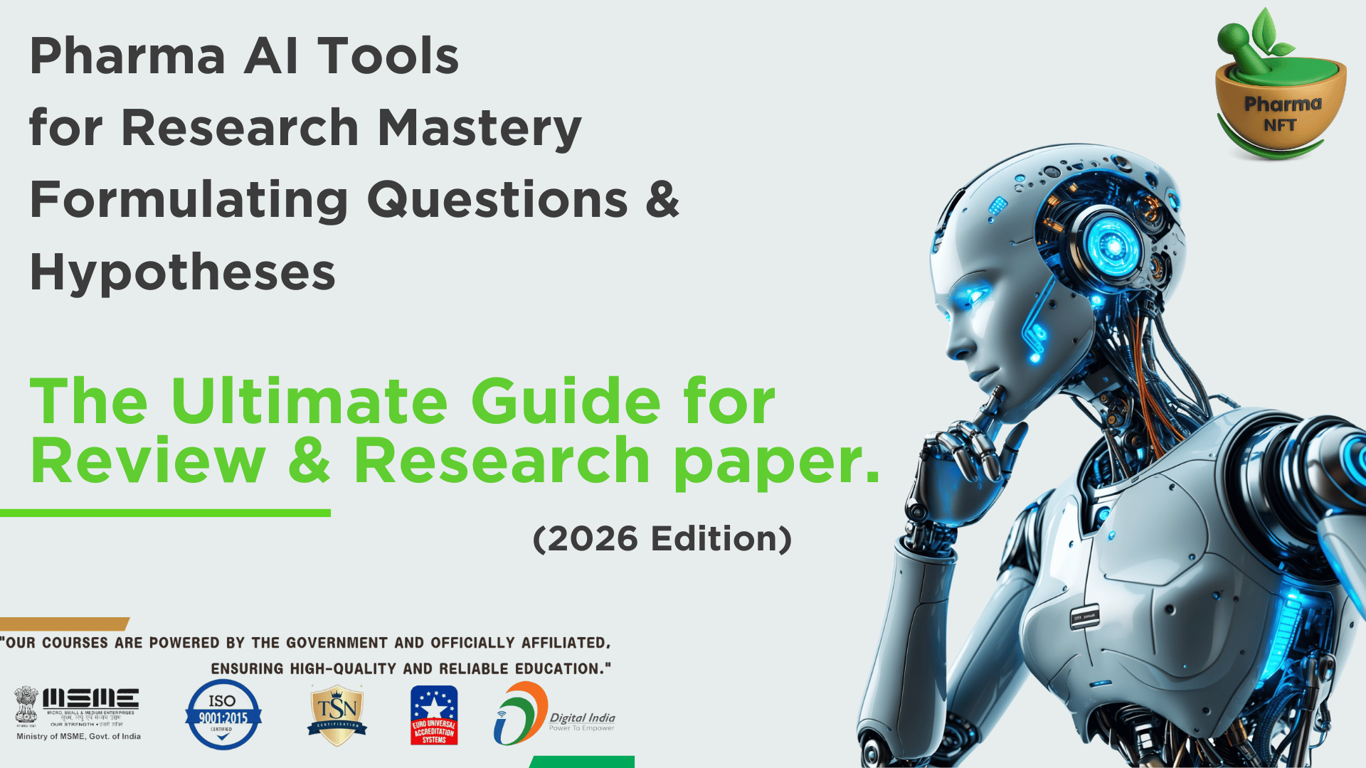 Pharma AI Tools for Research Mastery (2026) | Guide for Research Questions, Hypothesis & Review Paper Writing