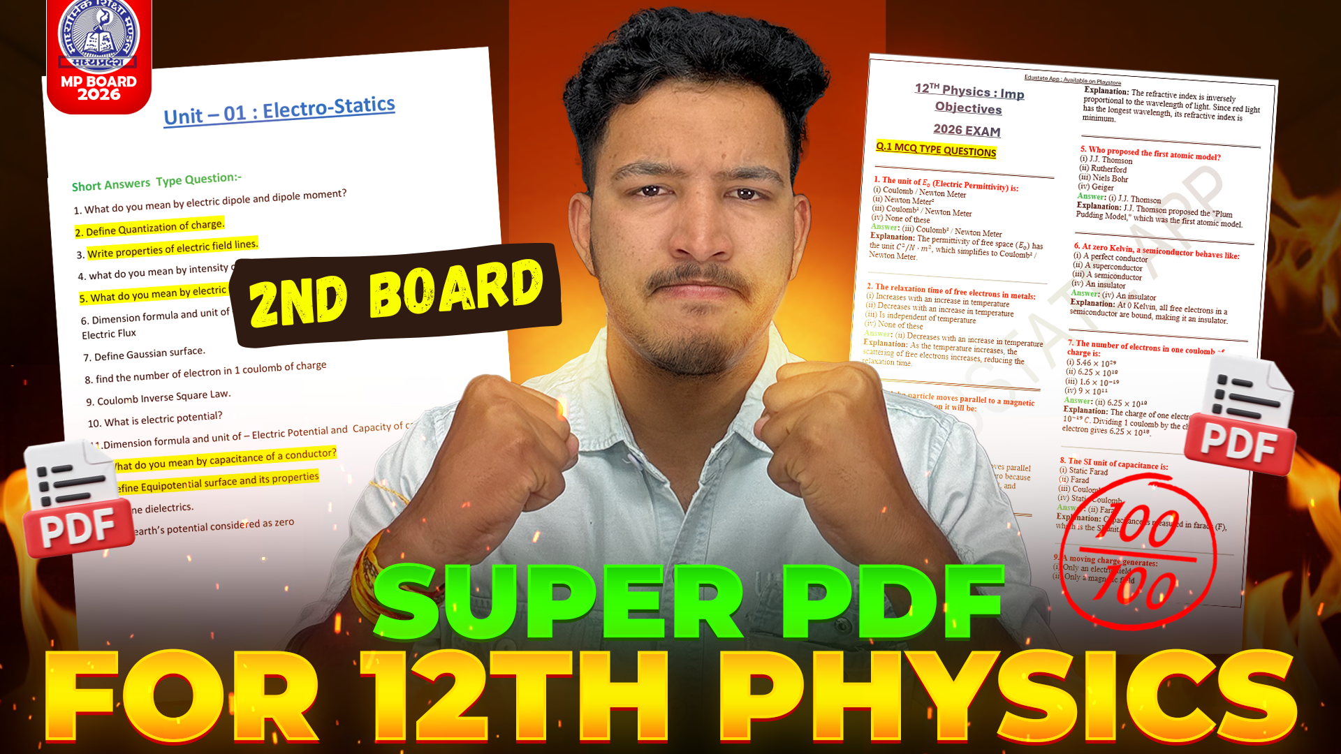 12th physics Super Pdf 2nd Board 2026 : Most Imp Question with solution