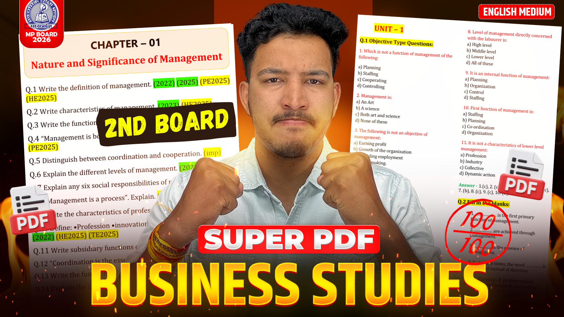 Business studies (EM)  Super Pdf 2nd Board 2026 : Most Imp Question with solution