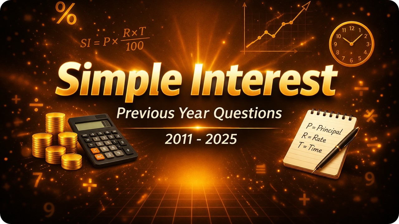 Simple Interest Previous Year Questions, Type Wise, Year Wise