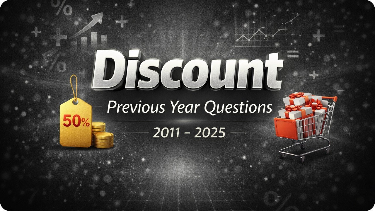 Discount Previous Year Questions, Type Wise, Year Wise 2011 - 2022