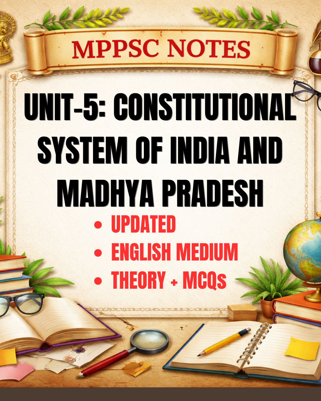 MPPSC PRE UNIT- 5 (Polity of India and MP) (ENGLISH MEDIUM)
