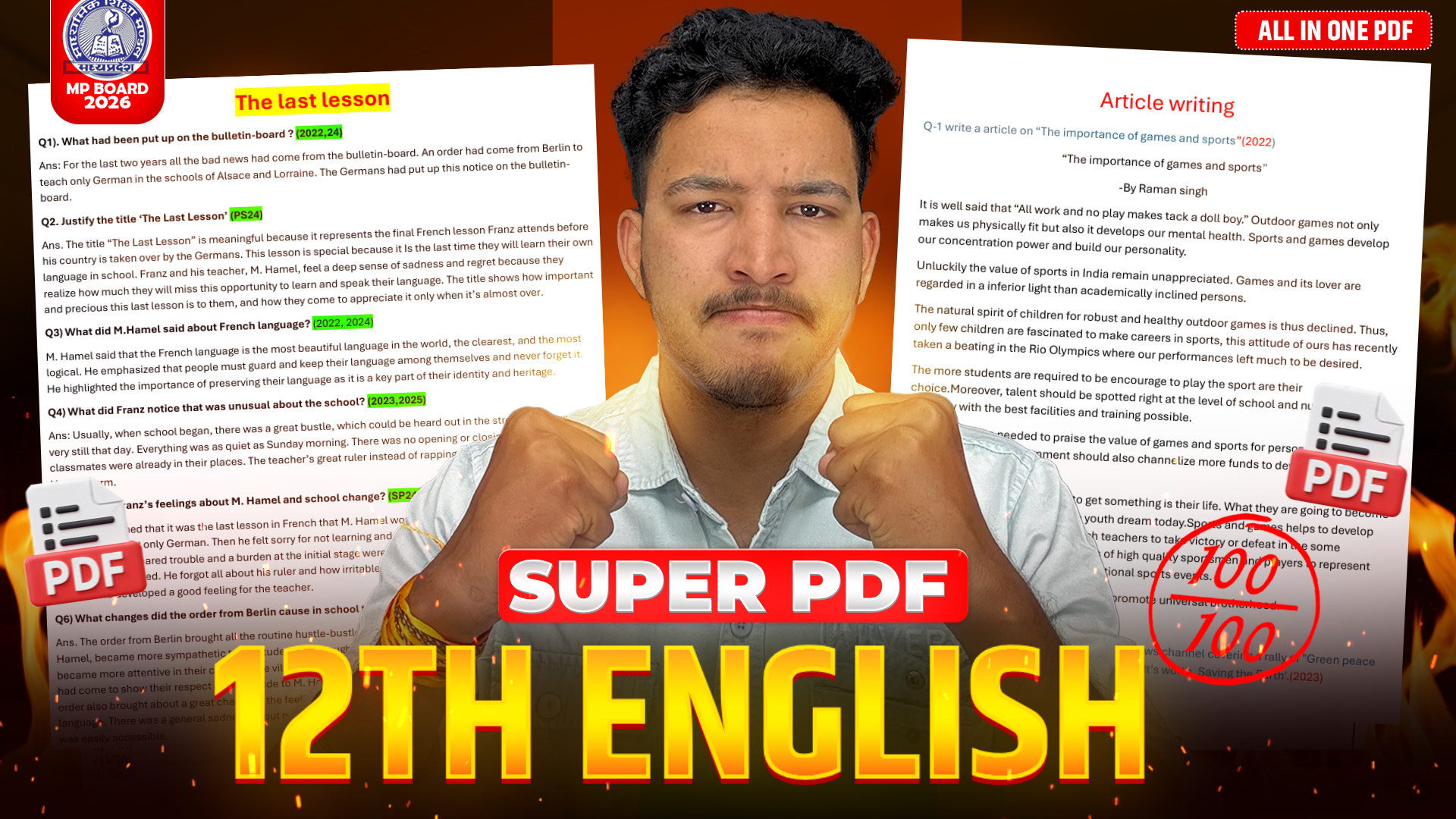12th English  Super Pdf 2027 : Most Imp Questions with solution