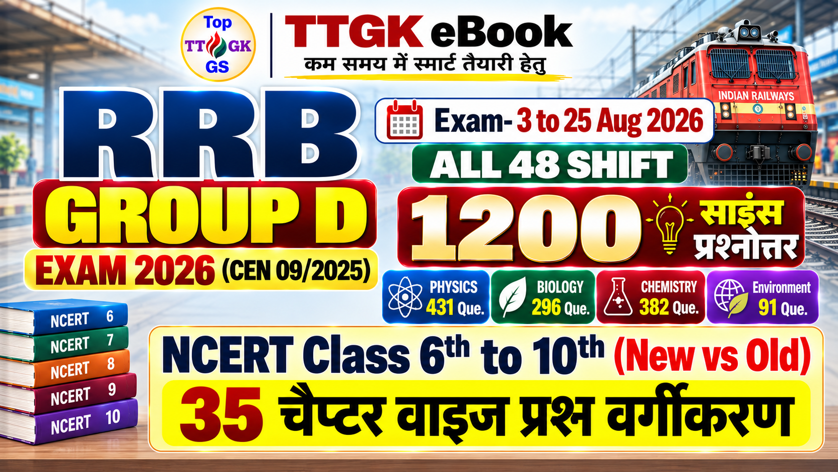 RRB GROUP D 2026 SCIENCE 1200 Q in Hindi