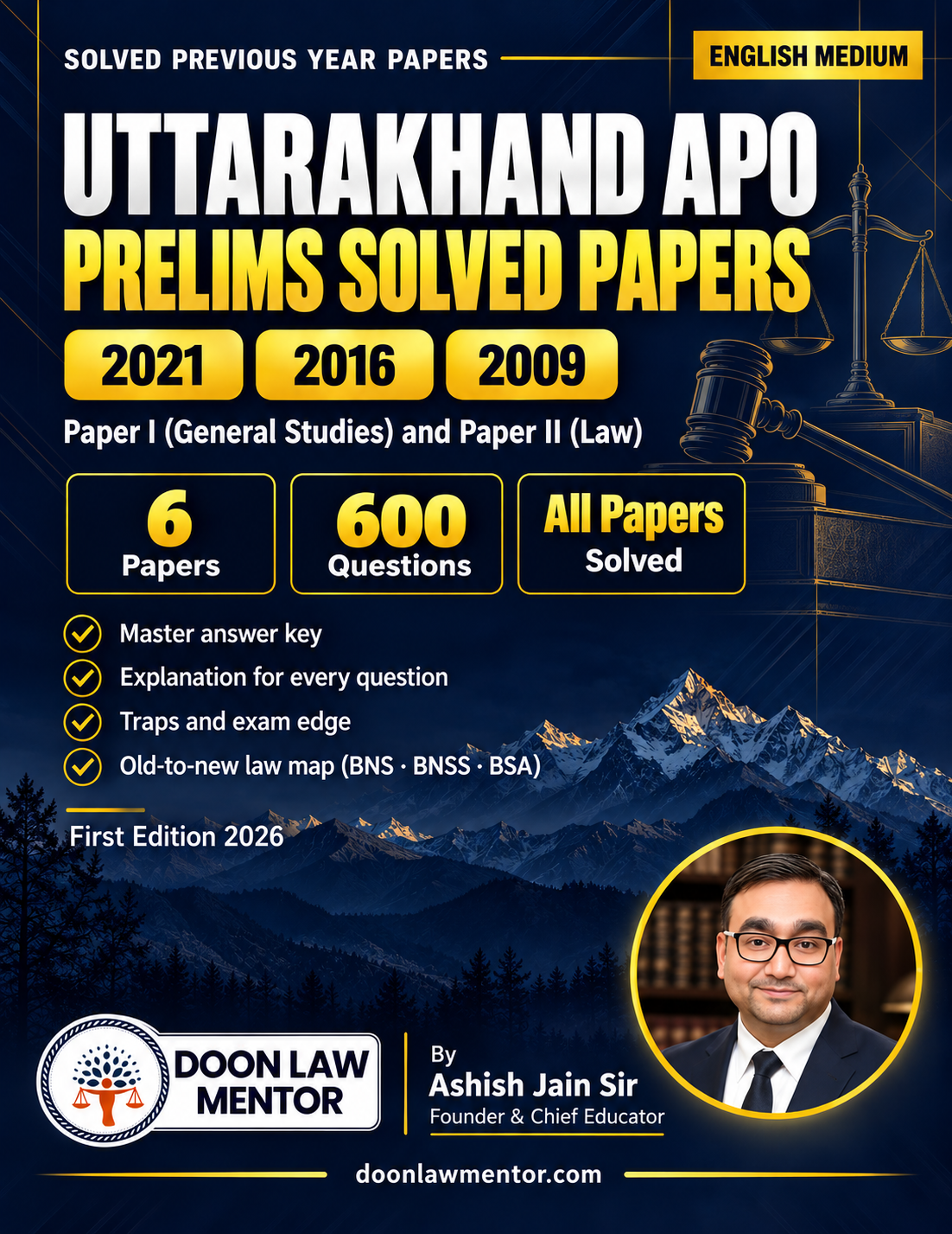 Uttarakhand APO Prelims PYQ Solved eBook - English Medium
