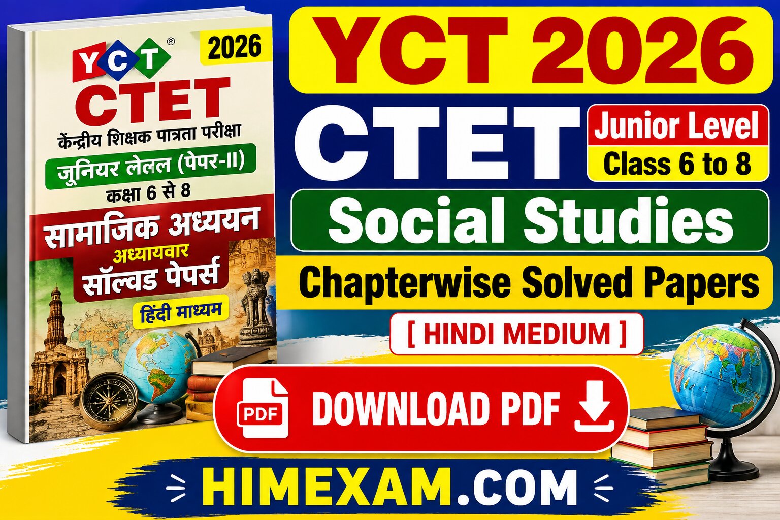 YCT 2026 CTET Junior Level Class 6 to 8 Social Studies Chapterwise Solved Papers [HINDI MEDIUM]