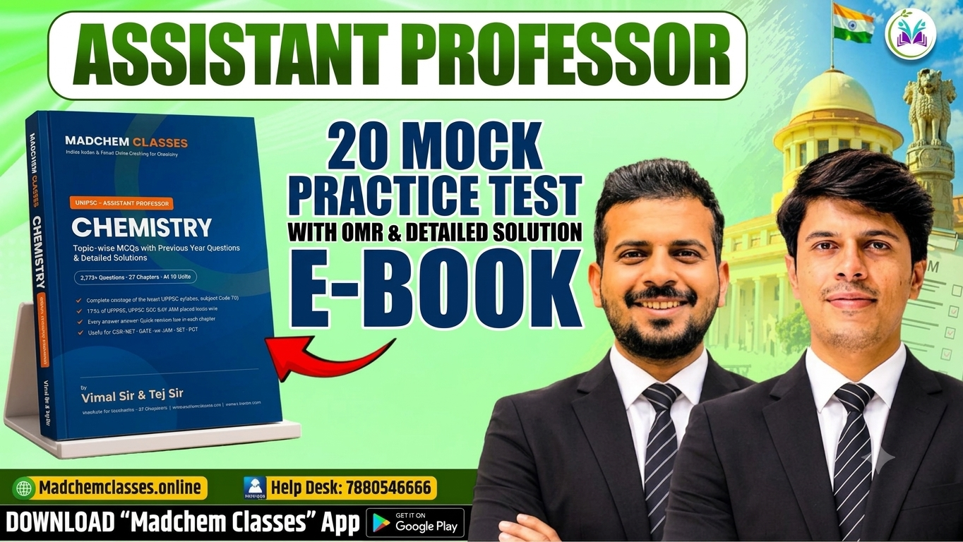 UP Assistant Professor Chemistry 2026 Mock Practice Set (20 Mock Tests with OMR + Detailed Solutions)