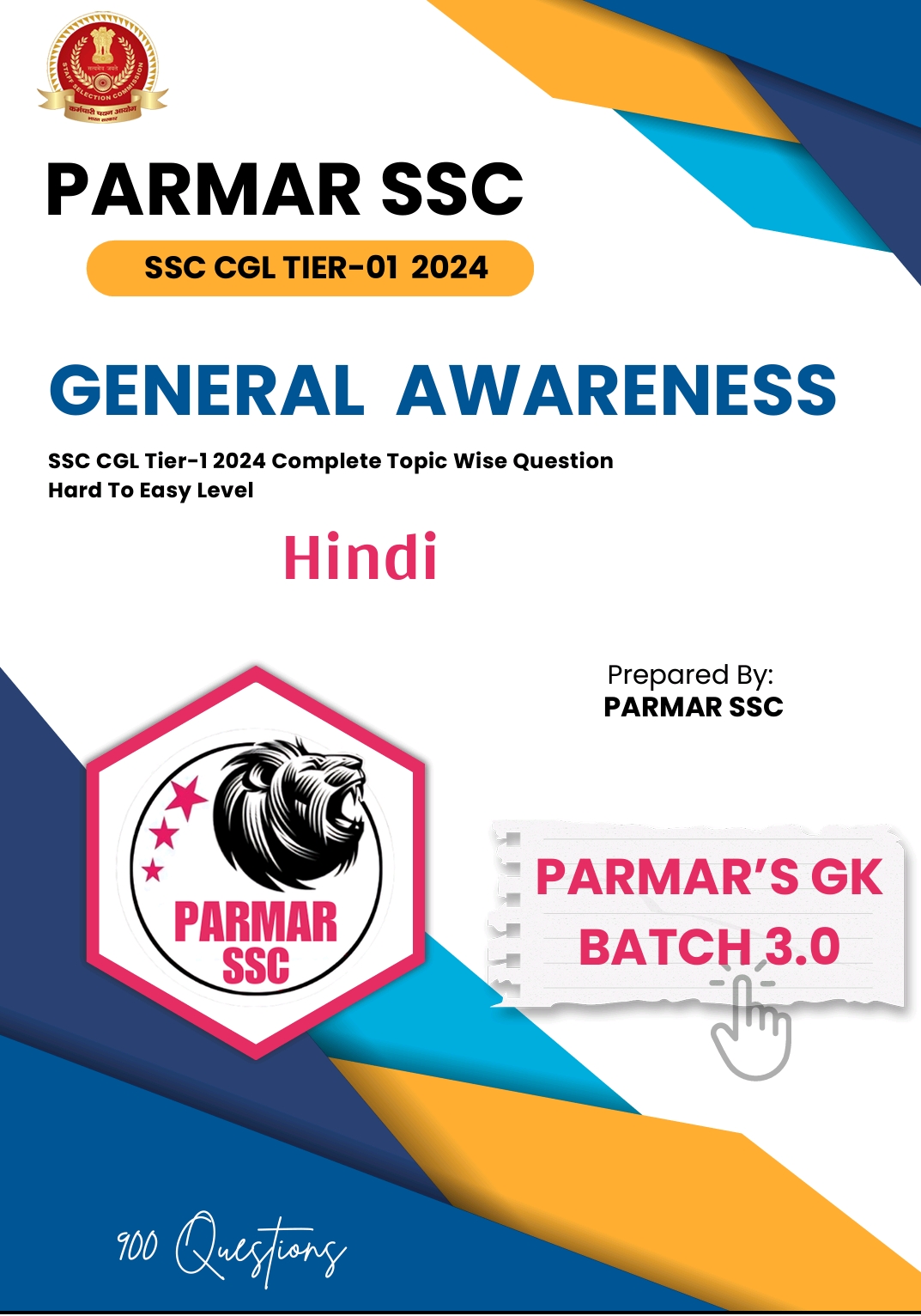 SSC CGL 2024  TIER-1 General Awareness - Topic Wise (HINDI PDF)  
