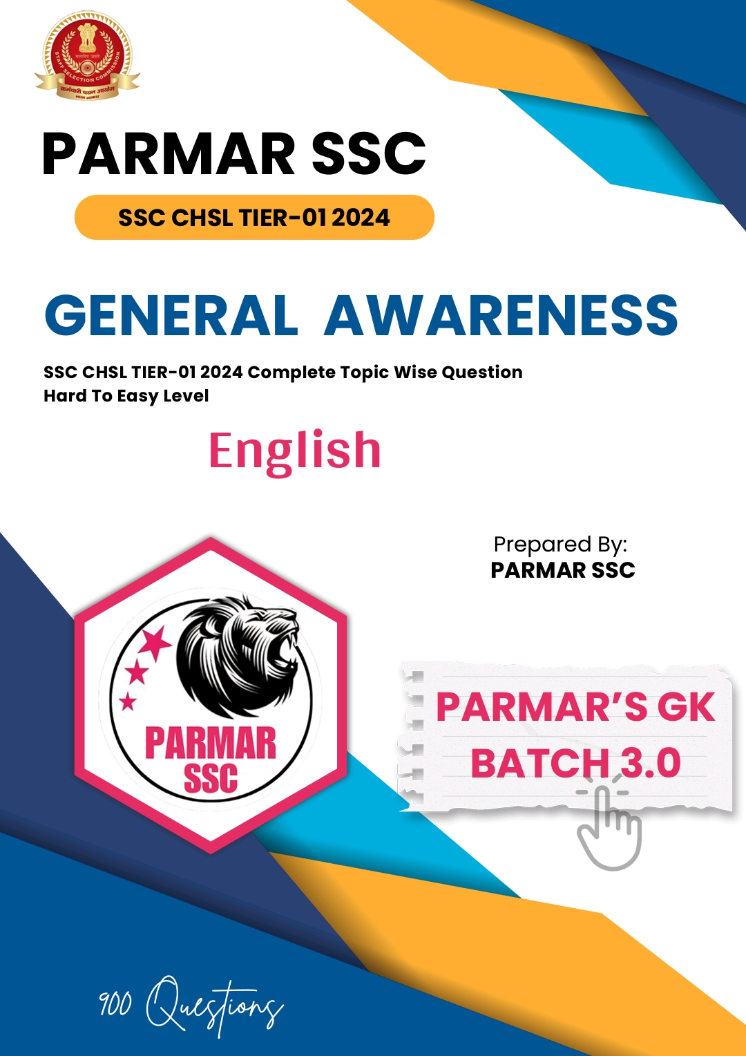 SSC CHSL 2024  TIER-1 General Awareness - Topic Wise (ENGLISH PDF)  