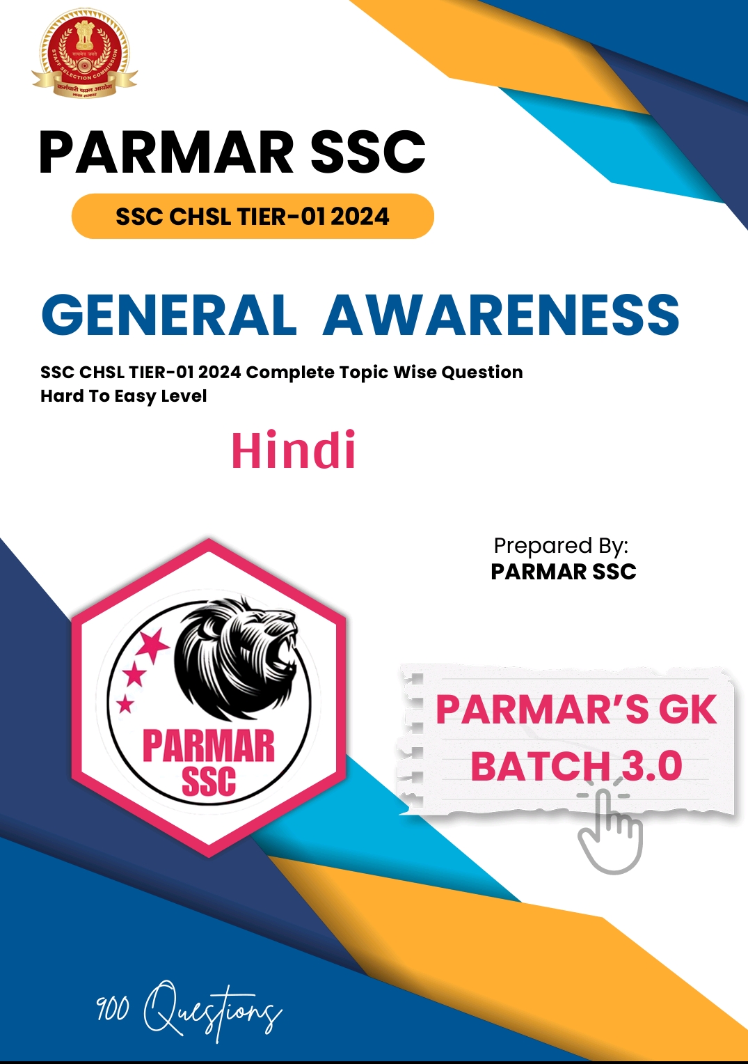 SSC CHSL 2024  TIER-1 General Awareness - Topic Wise (HINDI PDF)  