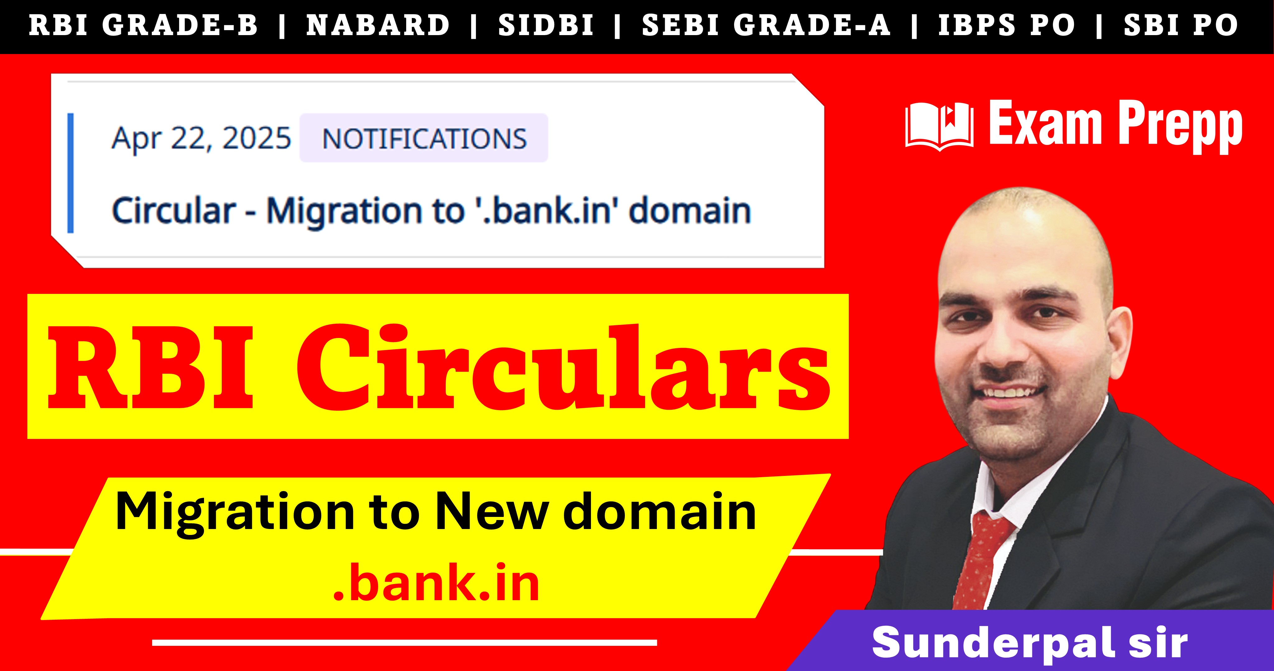 RBI Circulars- Migration to '.bank.in' domain