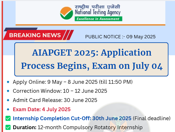 AIAPGET EXAM 2025 : All information