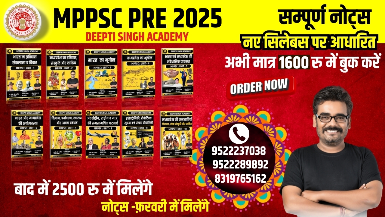MPPSC PRE 2025 All Unit Notes मात्र 1600 रु.