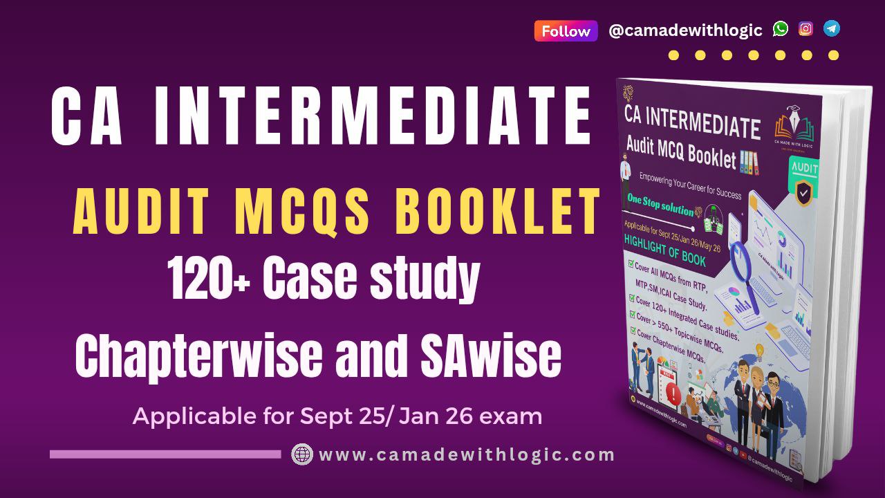 CA Intermediate - Audit MCQs Booklet - Sept 25/Jan 26 exam - Price is inclusive shipping charges.