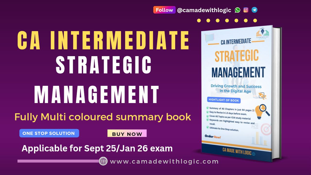 CA Inter SM Fully coloured summary Book - Sept 25 / Jan 26 exam - Price is including shipping charges
