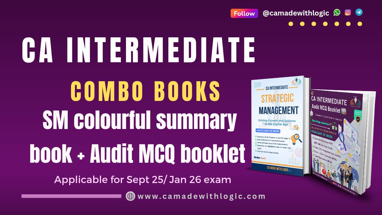 CA Inter SM Summary Book + Audit MCQs Book combo - Sept 25/ Jan 26 exam