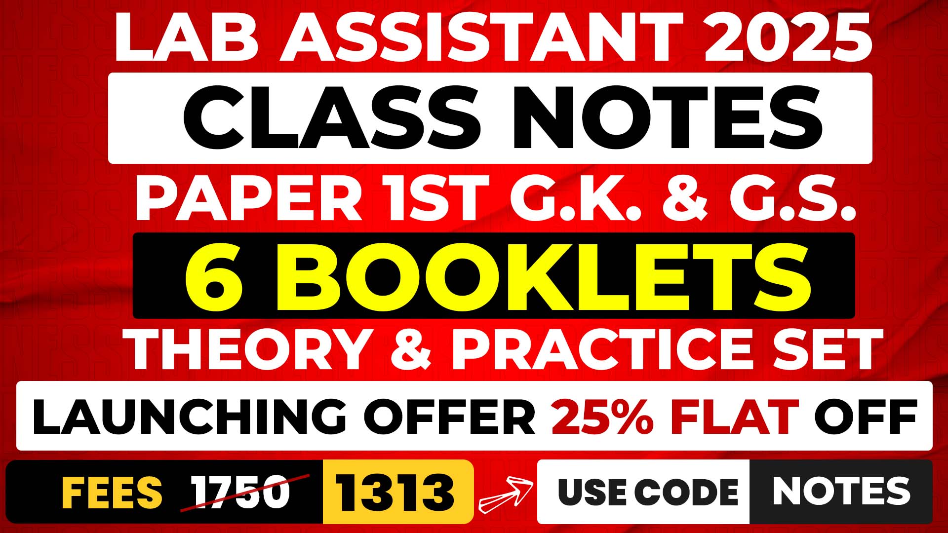6 Booklet Class Notes Paper 1st G.K. Theory + Practice Set