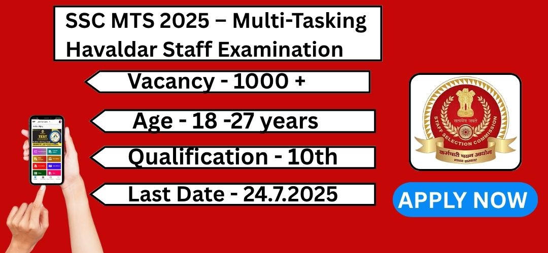  SSC MTS 2025 – MTS Examination 1075 Posts Apply Online
