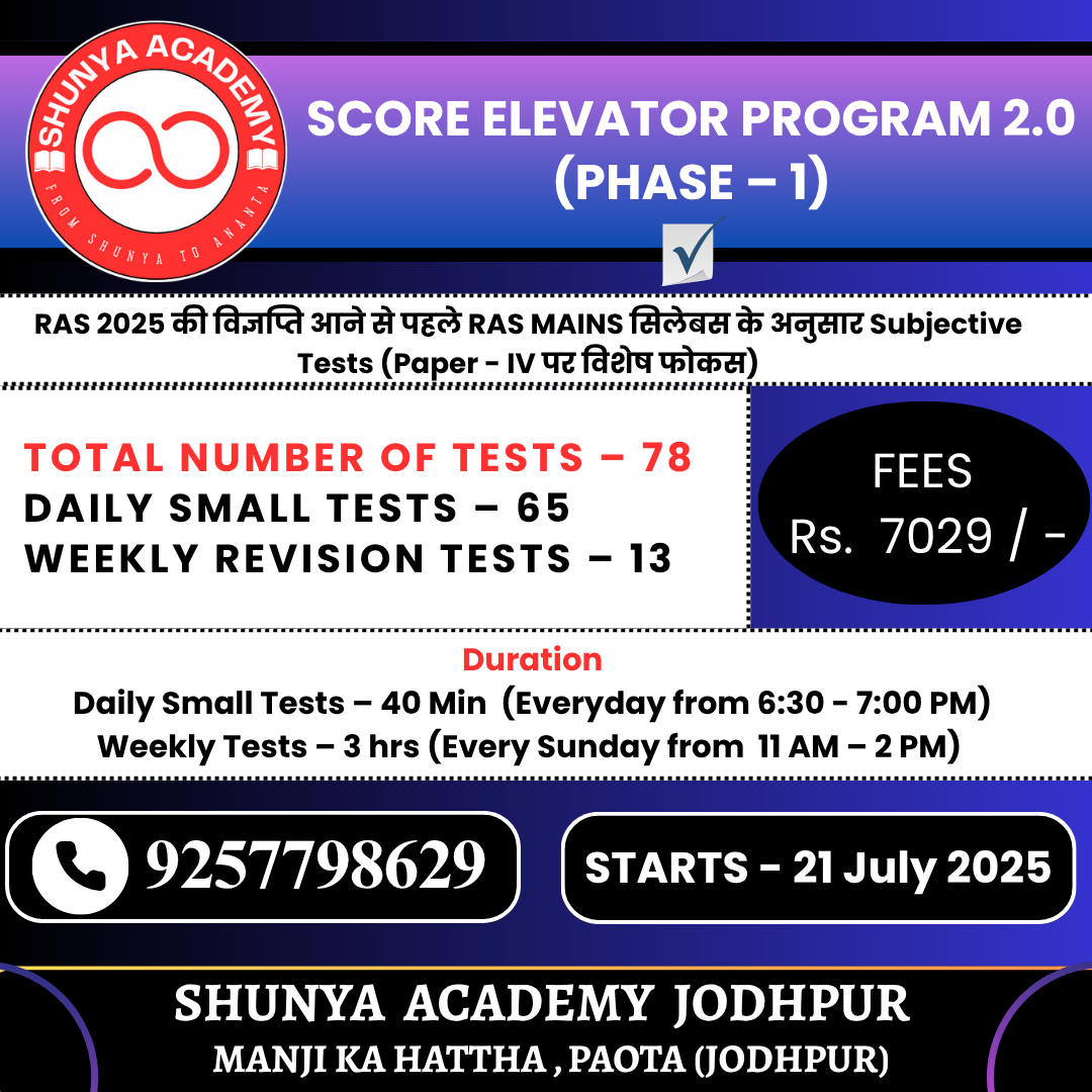 SCORE ELEVATOR PROGRAM 2.0 (Phase – 1)
