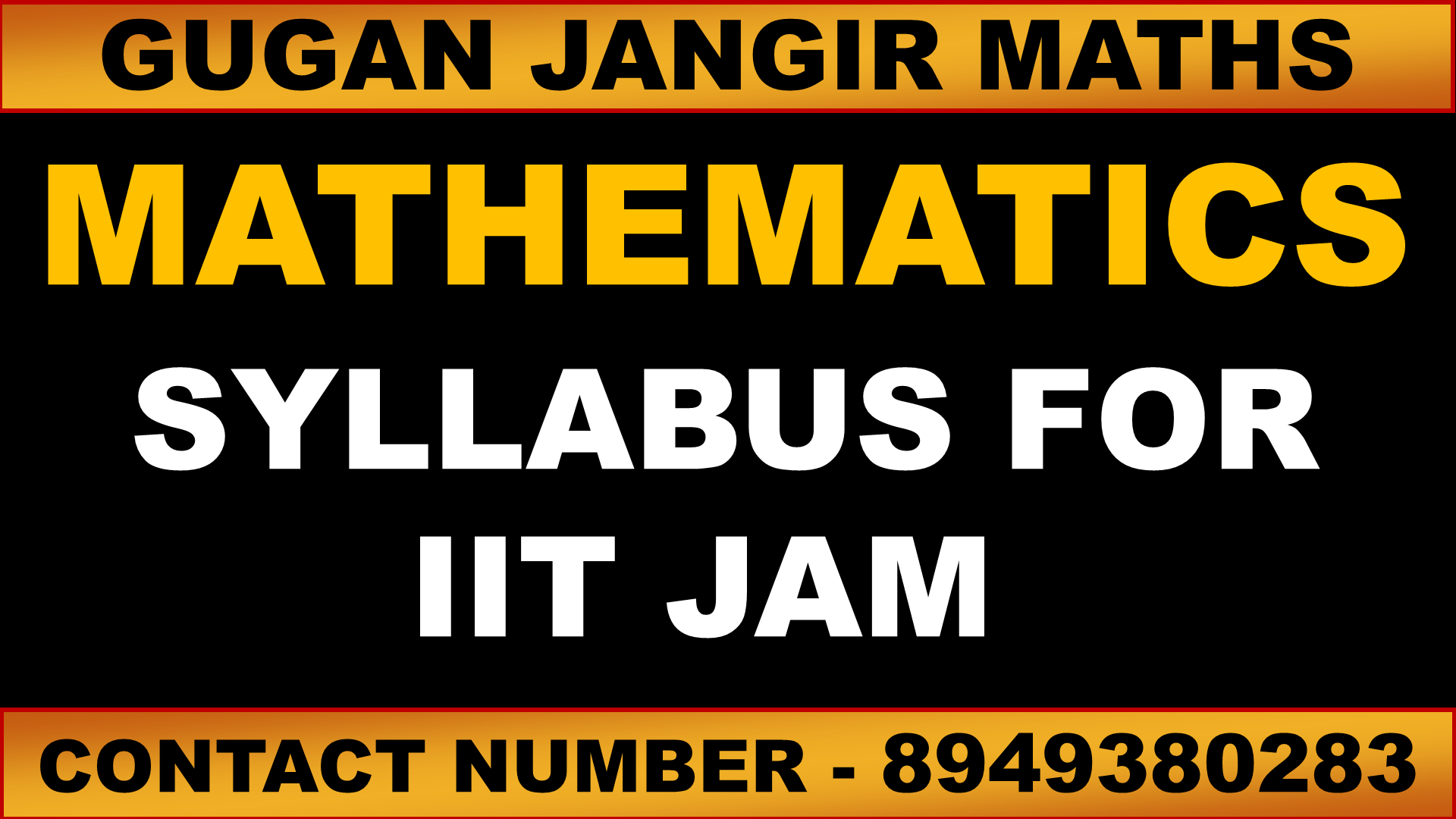 IIT-JAM-2025-Mathematics-Syllabus-2025