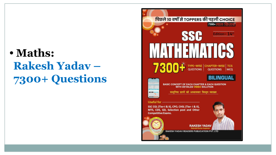 SSC Maths | 7300+ Typewise Question With Detailed Explanation | SSC CGL (Tier-I & II), CPO, CHSL (Tier-I & II), MTS, CDS, GD, Selection Post & Other Competitive Exams | Latest Edition Bilingual Medium