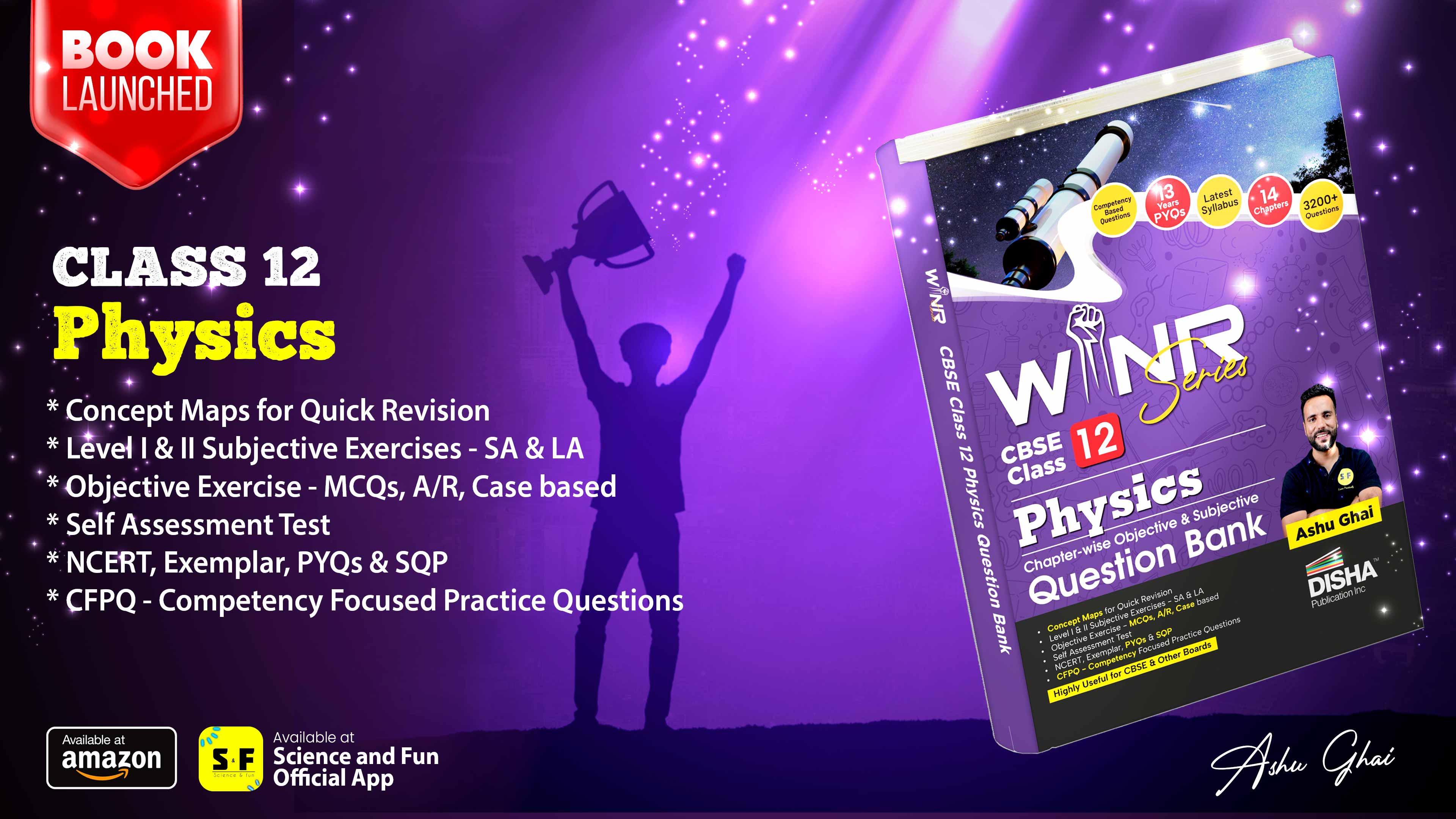 WINR Series CBSE Class 12 Physics Chapter-wise Objective & Subjective Question Bank | New Syllabus | For 2026 Exam | NCERT, Exemplar, PYQs & SQP | Fully Solved | Competency (CFPQ) Question