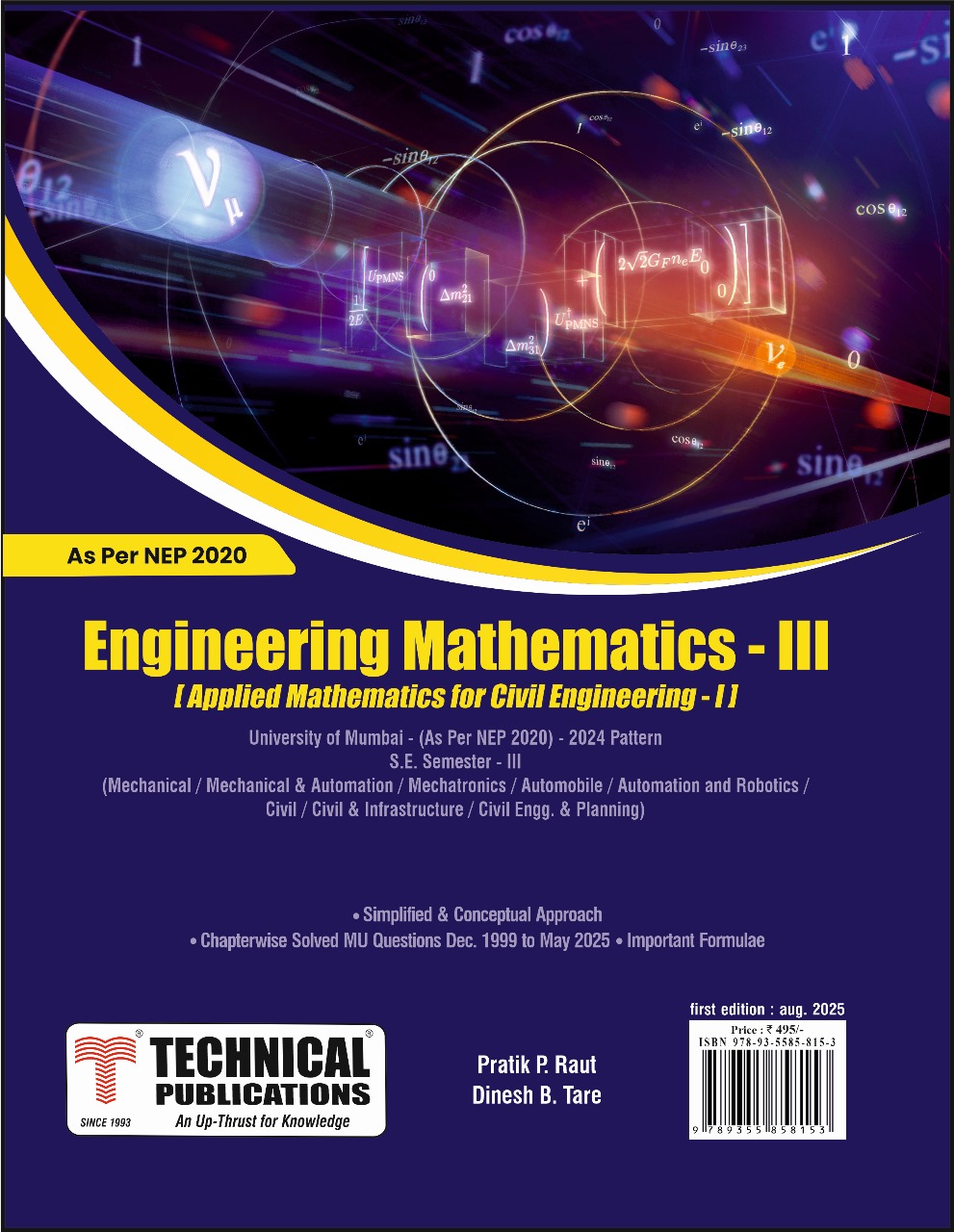 Engineering Mathematics - III For Mechanical & Civil Engg Mumbai University Sem 03