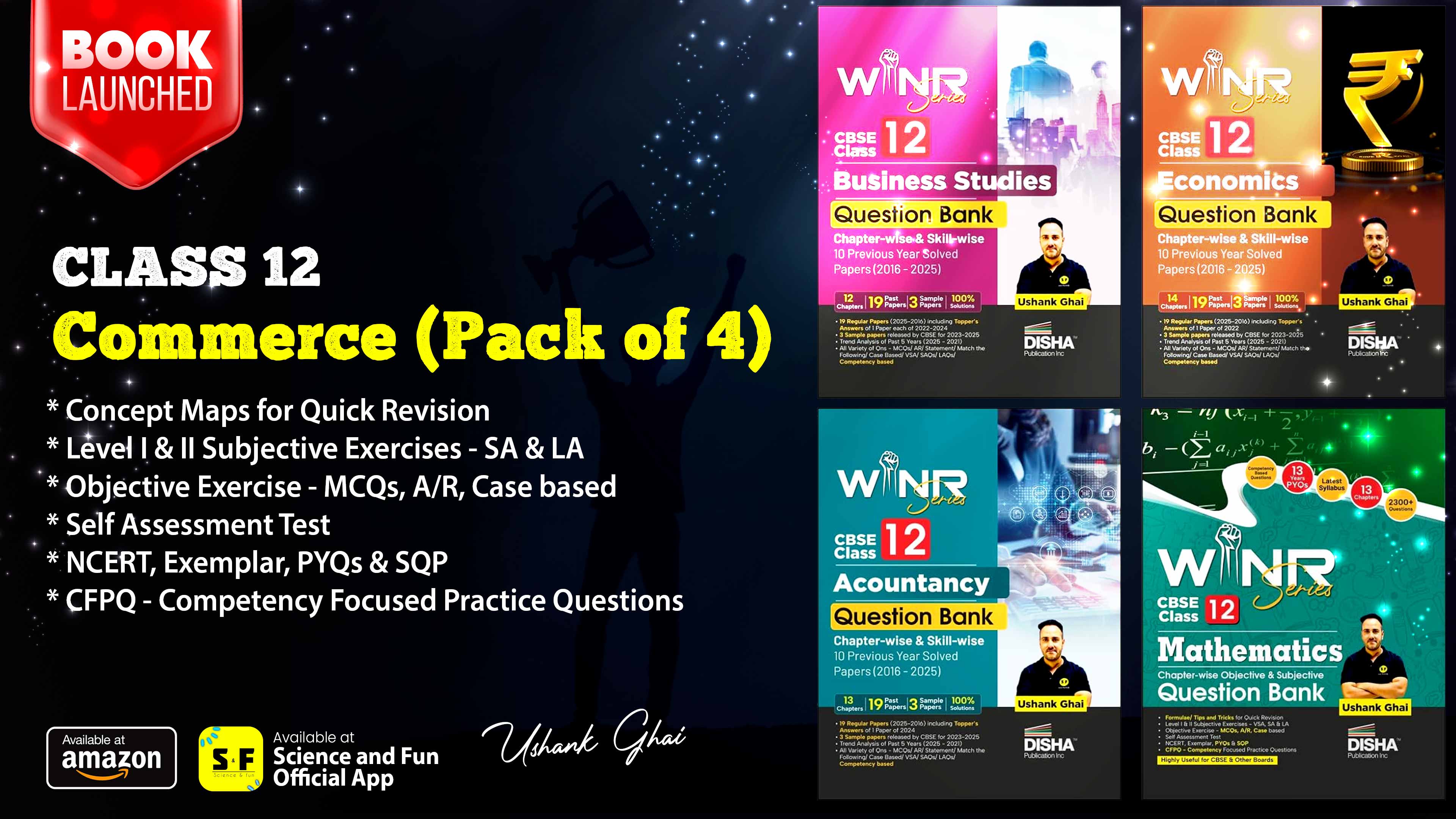 WINR Series Combo (4 Books) CBSE Class 12 Accountancy, Business Studies & Economics & Mathematics Question Bank
