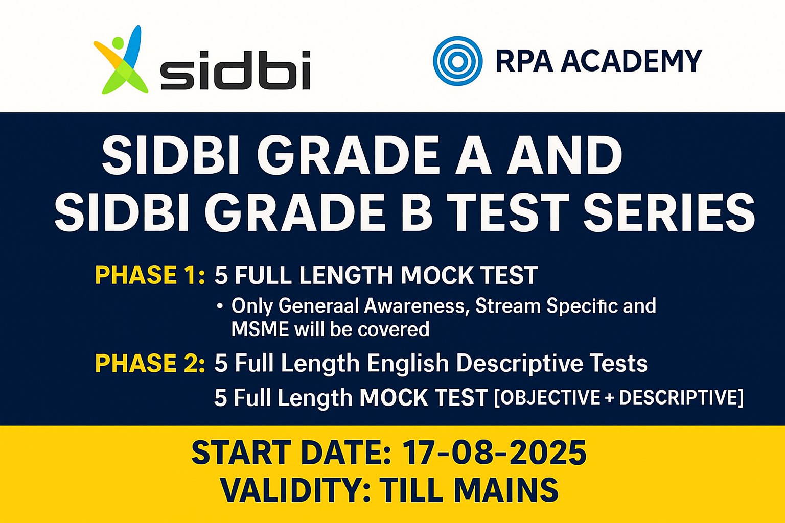 SIDBI GRADE A TEST SERIES