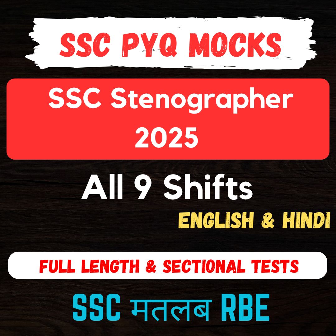 SSC Stenographer 2025 Full Length & Sectional Test (All 9 Shifts) - Bilingual
