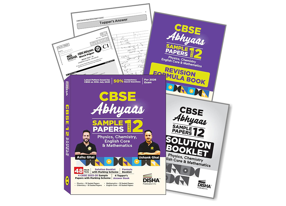 CBSE Abhyaas Sample Papers Class 12 - Physics, Chemistry, Mathematics & English Core