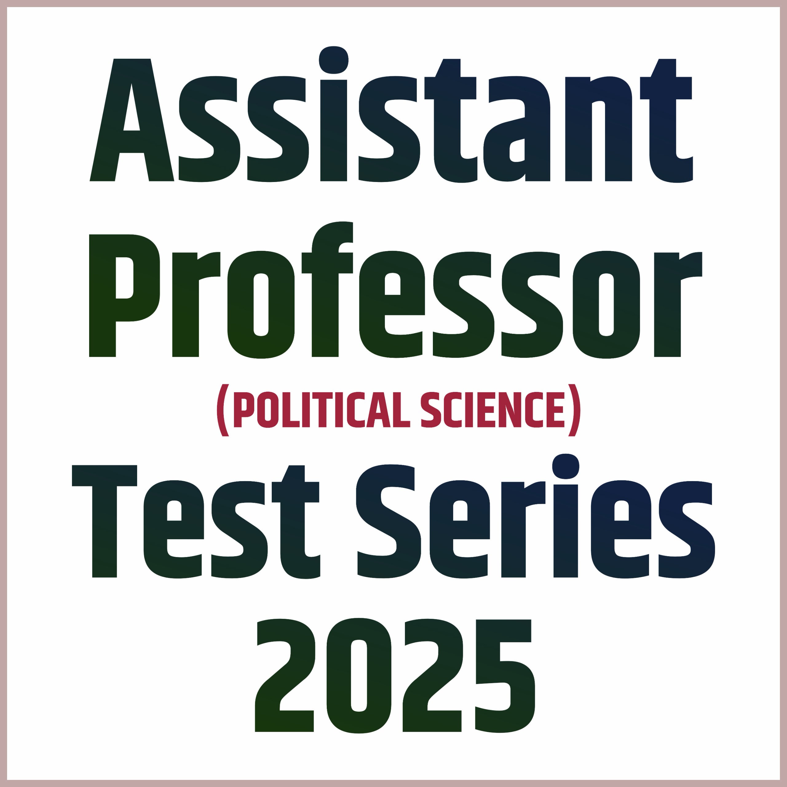 Assistant Professor  (Political Science) 1st & 2nd Paper