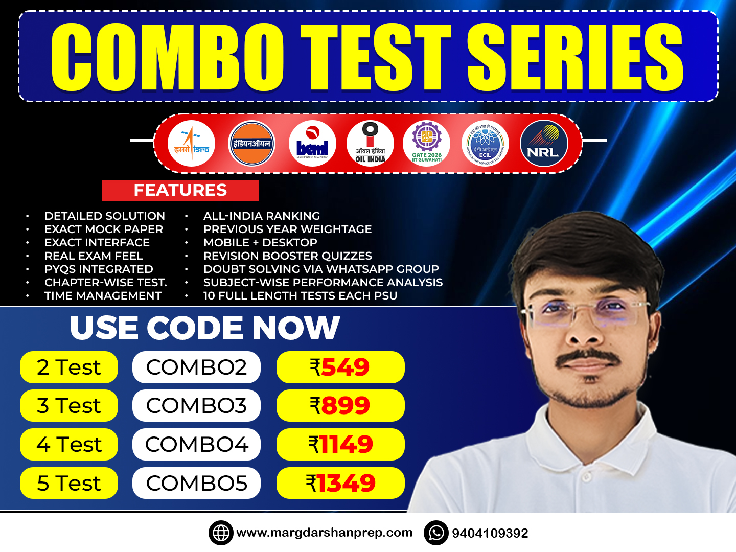 ISRO IOCL NRL BEML OIL GATE ECIL COMBO Test Series 2025