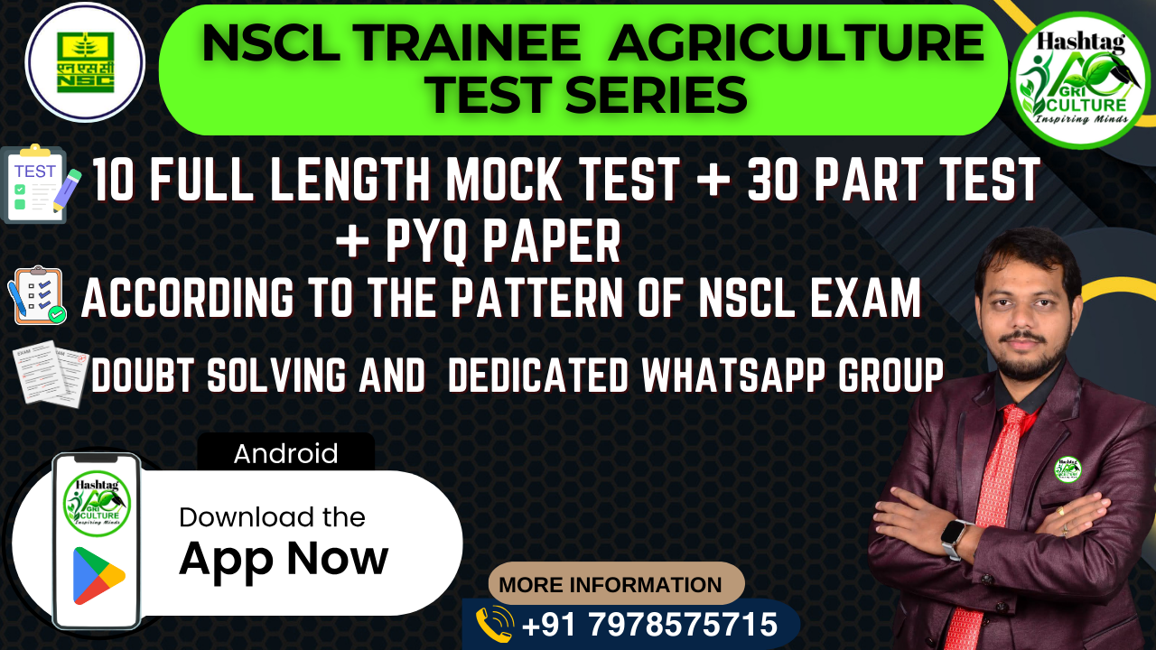 NSCL Trainee Agriculture  2025 Mock test
