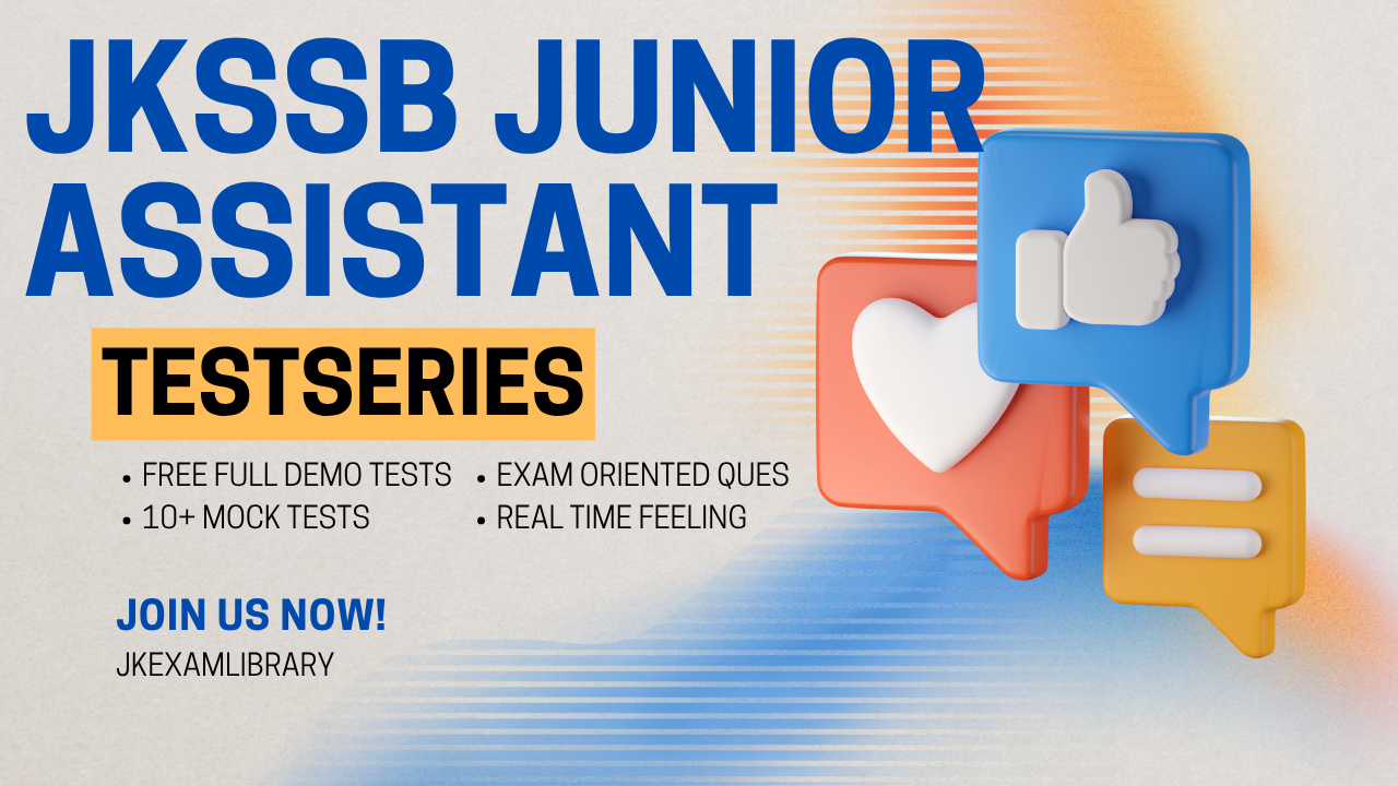 JKSSB Junior Assistant Mock Test Series 2025