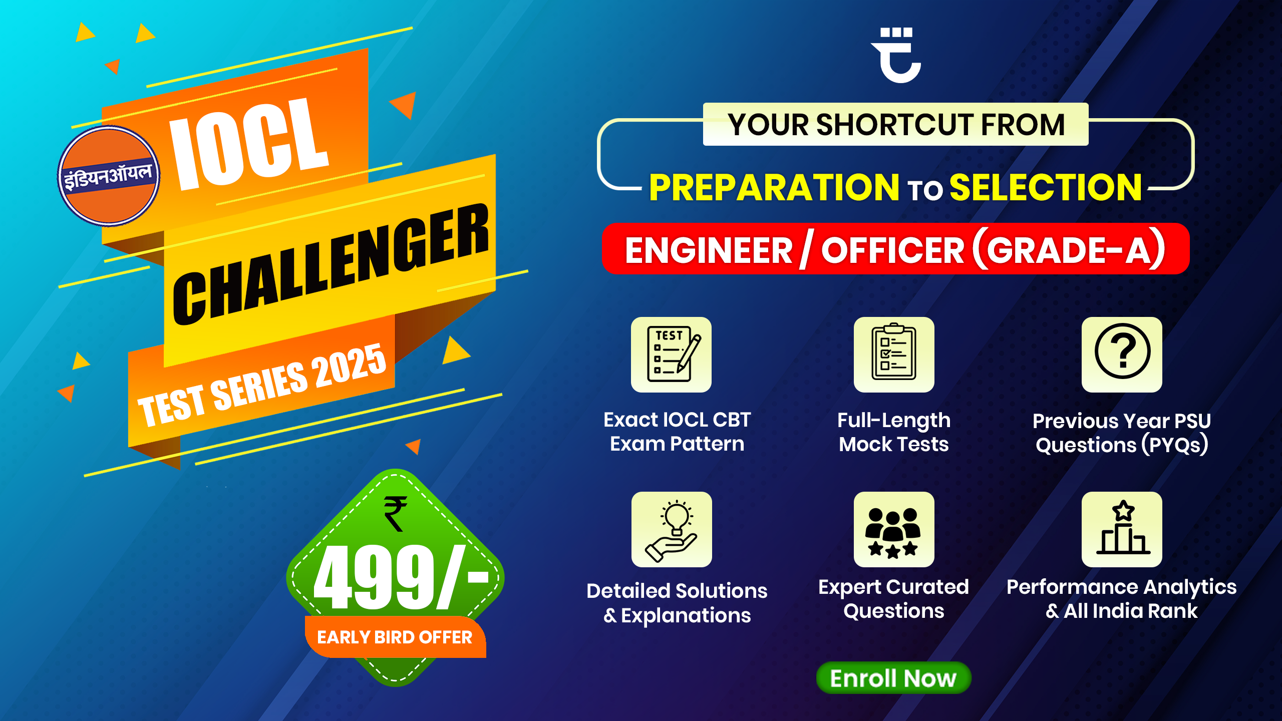 trinity IOCL-2025 Mock Test Series for Engineers/Officers (Grade-A)