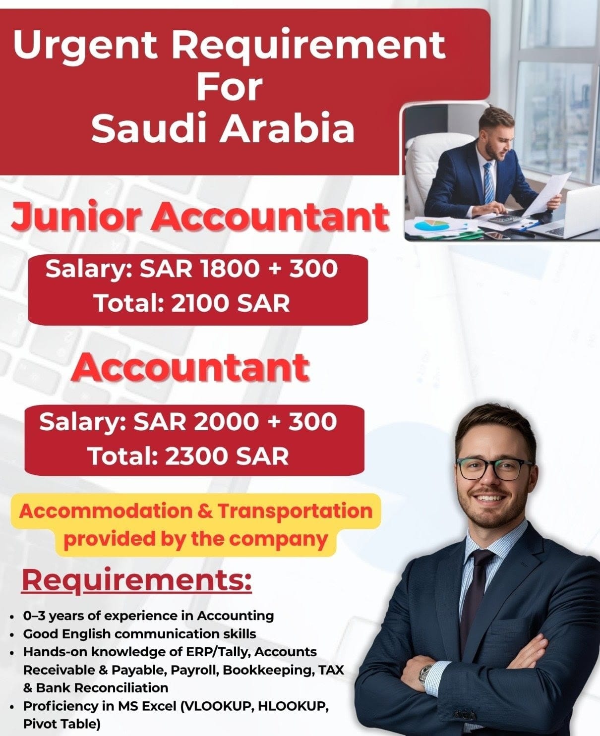 Job Vacancy for Accountant in Saudi Arabia 