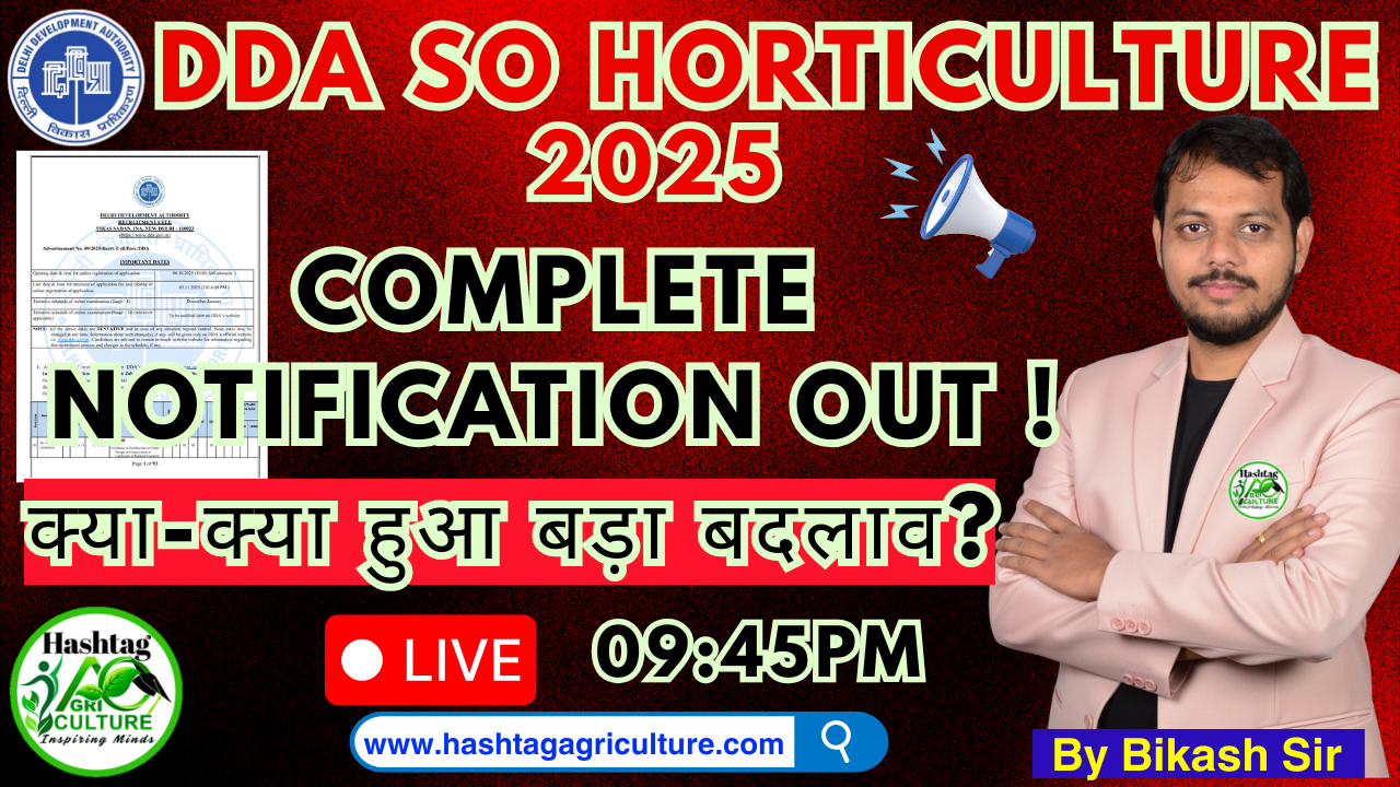 DDA SO Horticulture Recruitment 2025