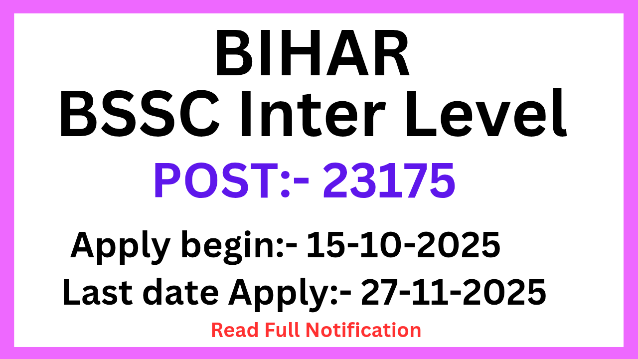 BSSC Inter Level Vacancy Re_Open & Post Increase 2025