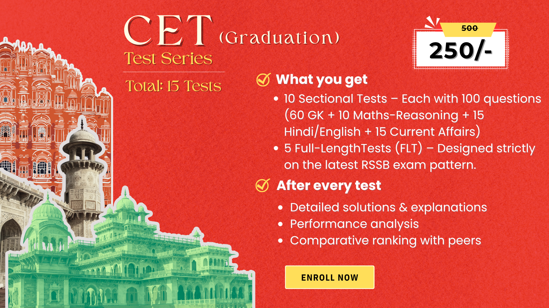 Rajasthan CET Graduate Test Series 2025 | Hindi & English