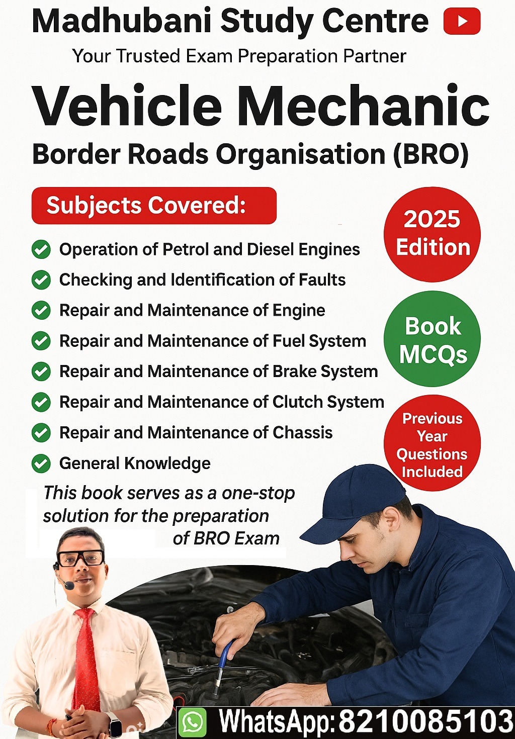BRO Vehicle Mechanic  EXAM 2025 Book 